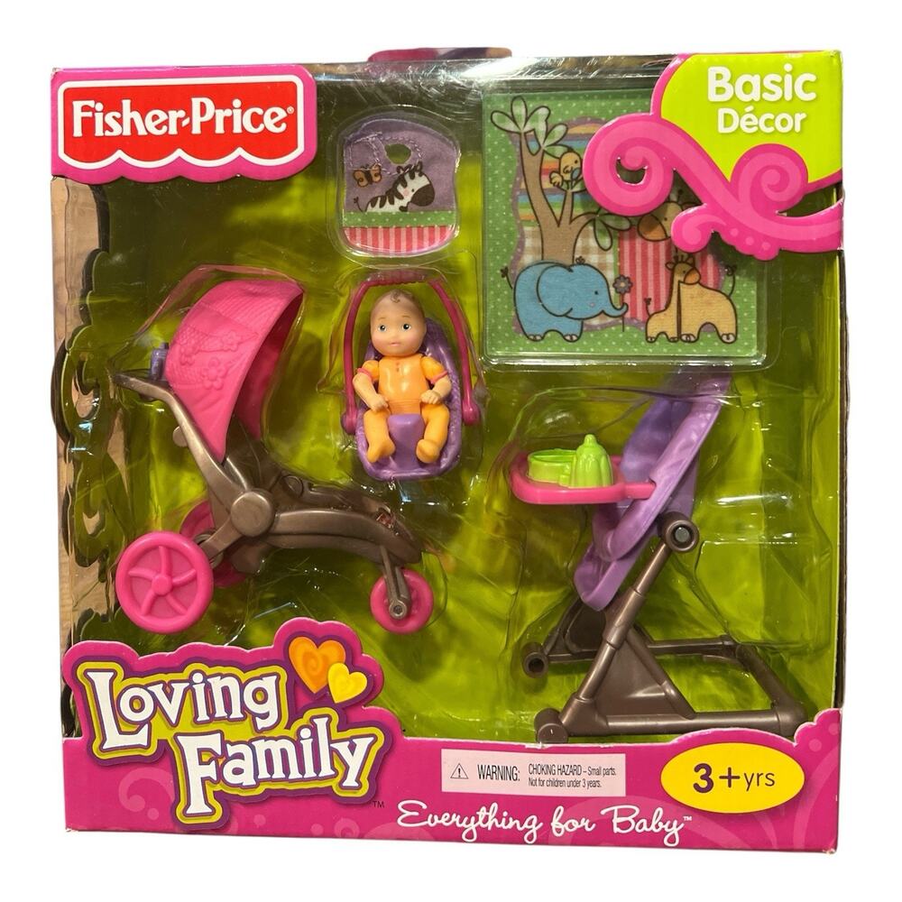 Fisher-Price Loving Family EVERYTHING FOR BABY Playset Stroller SEALED PKG